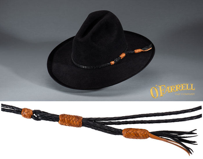 Double Black Straw Hatband