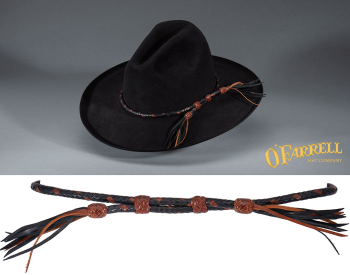Jumbo 8 Strand Black Brown Hat Band